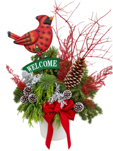 Sat Dec 05 Cardinal Christmas - Welcome Porch Pot 261205091
